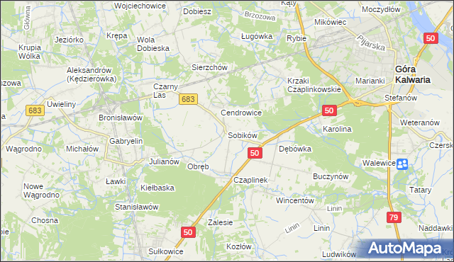 mapa Sobików, Sobików na mapie Targeo