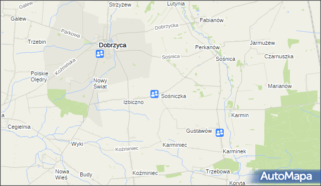 mapa Sośniczka, Sośniczka na mapie Targeo