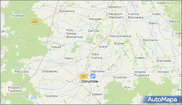 mapa Stara Kuźnica gmina Doruchów, Stara Kuźnica gmina Doruchów na mapie Targeo