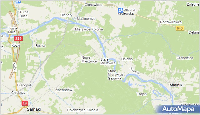 mapa Stare Mierzwice, Stare Mierzwice na mapie Targeo