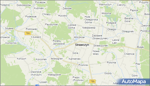 mapa Strawczyn, Strawczyn na mapie Targeo