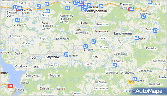 mapa Stronie gmina Stryszów, Stronie gmina Stryszów na mapie Targeo