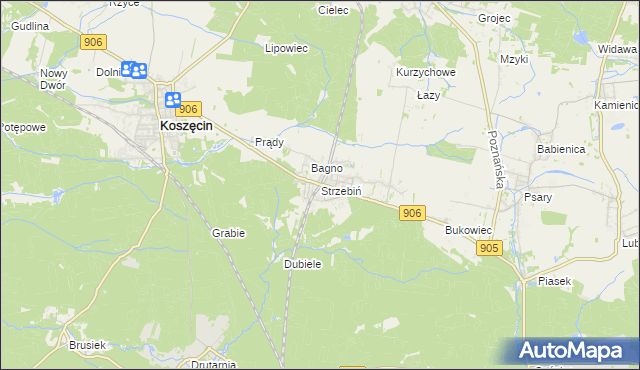 mapa Strzebiń, Strzebiń na mapie Targeo