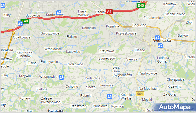 mapa Sygneczów, Sygneczów na mapie Targeo