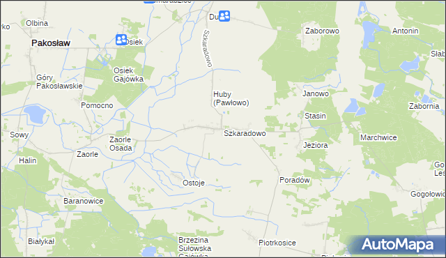 mapa Szkaradowo, Szkaradowo na mapie Targeo