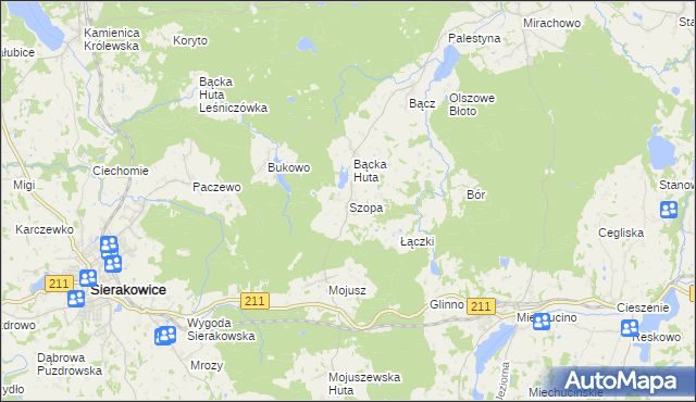 mapa Szopa, Szopa na mapie Targeo