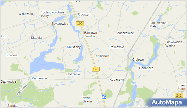 mapa Toniszewo, Toniszewo na mapie Targeo