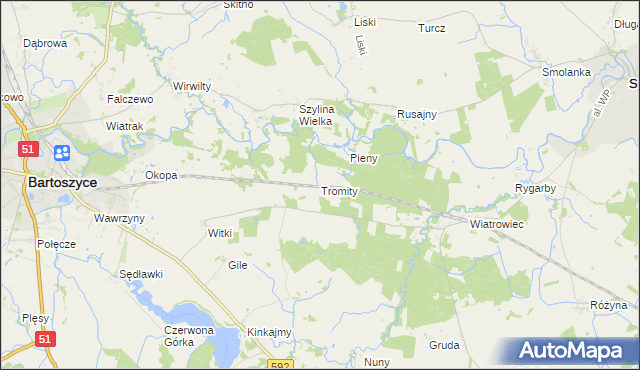 mapa Tromity, Tromity na mapie Targeo