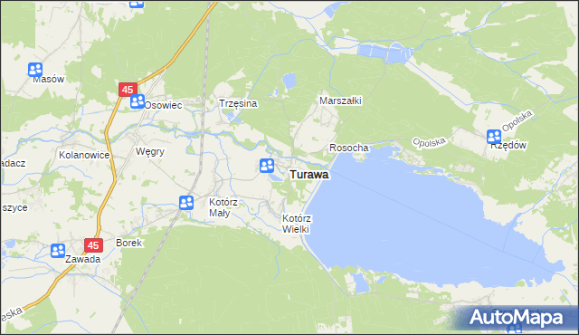 mapa Turawa, Turawa na mapie Targeo
