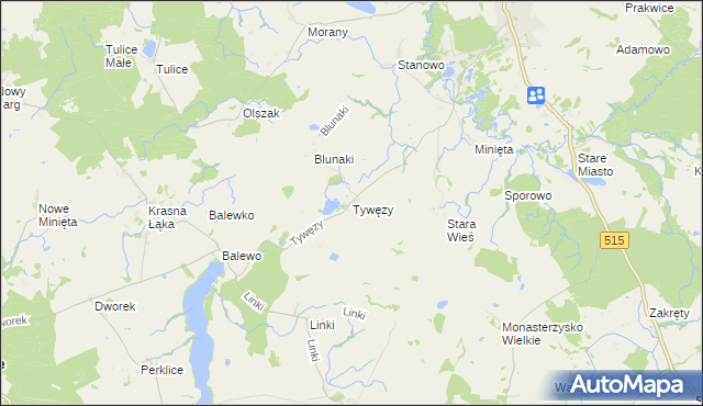 mapa Tywęzy, Tywęzy na mapie Targeo