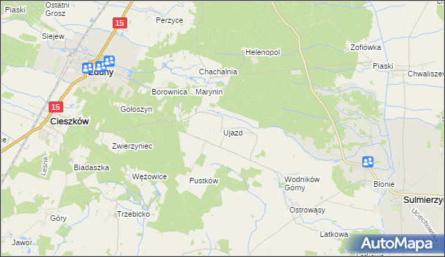 mapa Ujazd gmina Cieszków, Ujazd gmina Cieszków na mapie Targeo