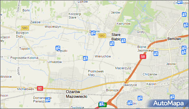 mapa Wieruchów, Wieruchów na mapie Targeo