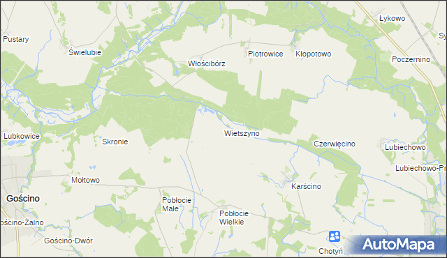 mapa Wietszyno, Wietszyno na mapie Targeo