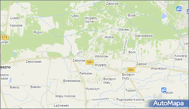 mapa Wiktorów gmina Leszno, Wiktorów gmina Leszno na mapie Targeo