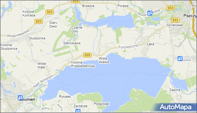 mapa Wisła Wielka, Wisła Wielka na mapie Targeo