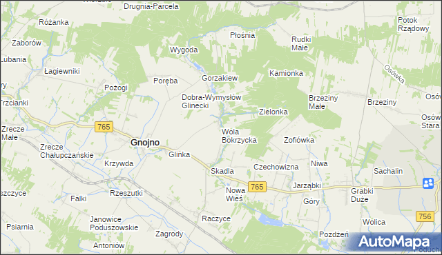 mapa Wola Bokrzycka, Wola Bokrzycka na mapie Targeo