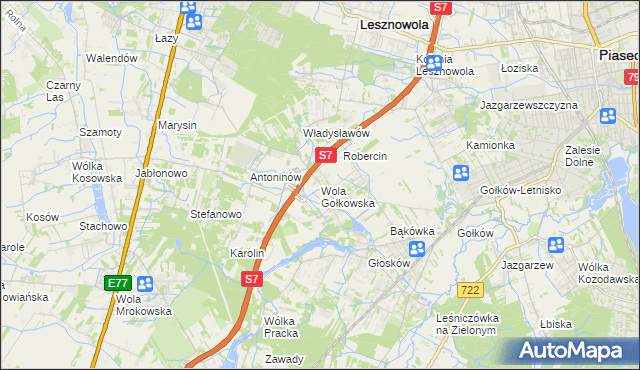 mapa Wola Gołkowska, Wola Gołkowska na mapie Targeo