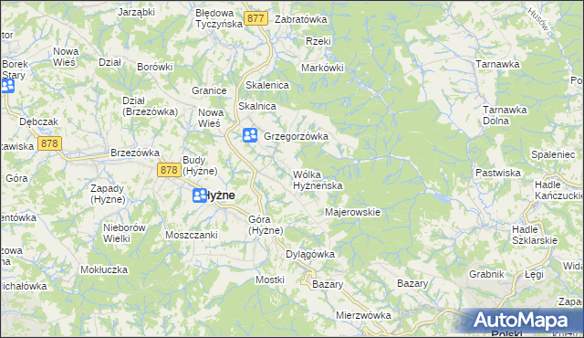 mapa Wólka Hyżneńska, Wólka Hyżneńska na mapie Targeo