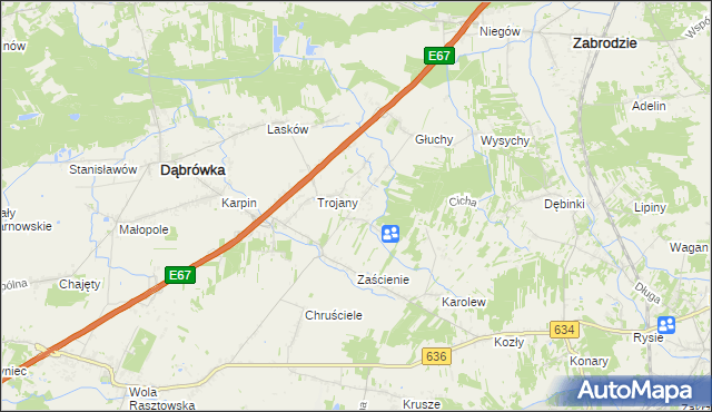 mapa Wszebory gmina Dąbrówka, Wszebory gmina Dąbrówka na mapie Targeo