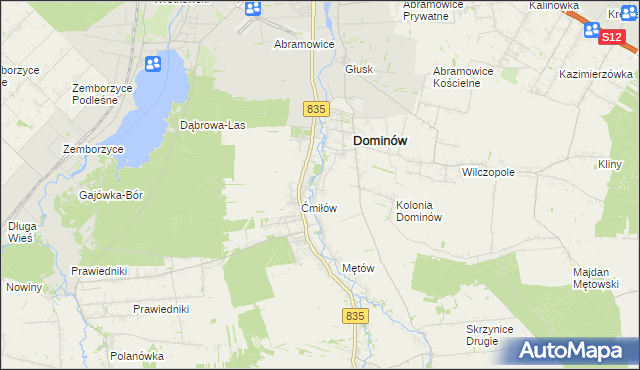 mapa Żabia Wola gmina Głusk, Żabia Wola gmina Głusk na mapie Targeo