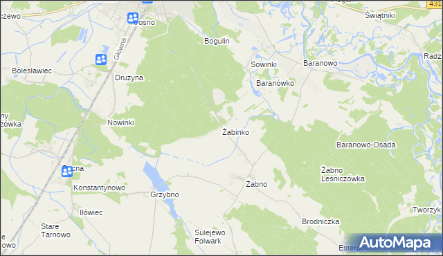 mapa Żabinko, Żabinko na mapie Targeo