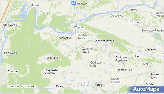 mapa Zambski Stare, Zambski Stare na mapie Targeo