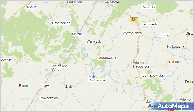 mapa Zaradowiska, Zaradowiska na mapie Targeo