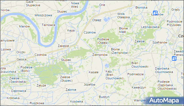 mapa Ziempniów, Ziempniów na mapie Targeo