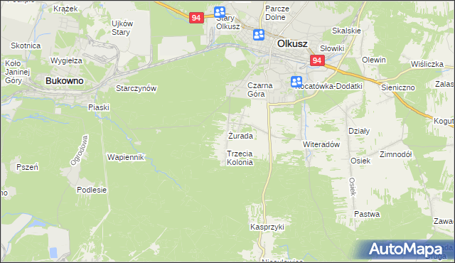 mapa Żurada, Żurada na mapie Targeo