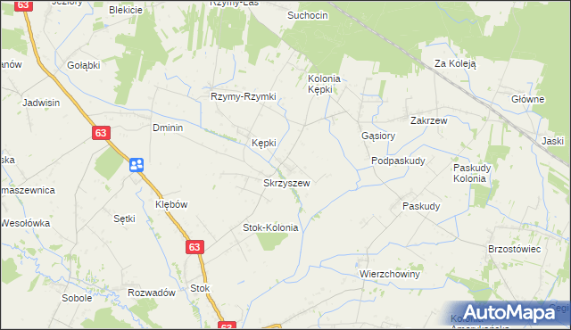 mapa Żyłki, Żyłki na mapie Targeo