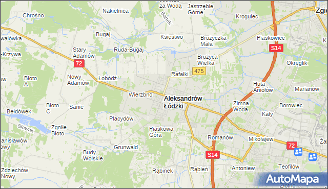 mapa Aleksandrów Łódzki, Aleksandrów Łódzki na mapie Targeo