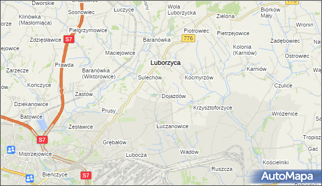 mapa Dojazdów, Dojazdów na mapie Targeo