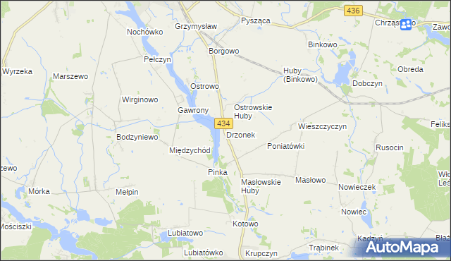 mapa Drzonek, Drzonek na mapie Targeo