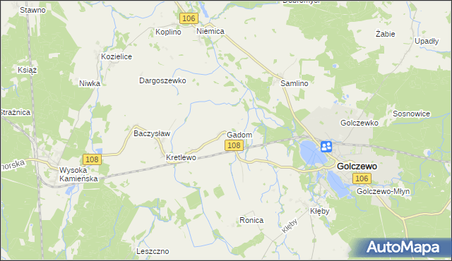 mapa Gadom, Gadom na mapie Targeo
