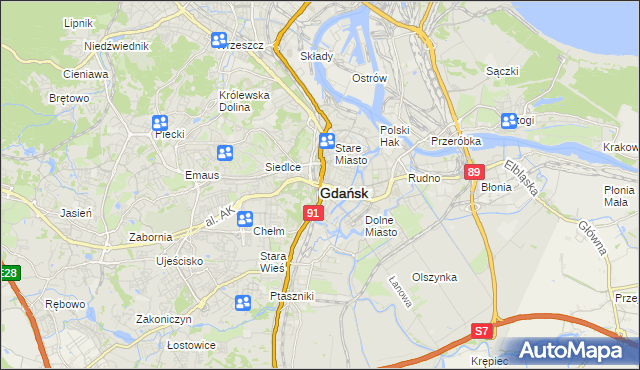 mapa Gdańska, Gdańsk na mapie Targeo
