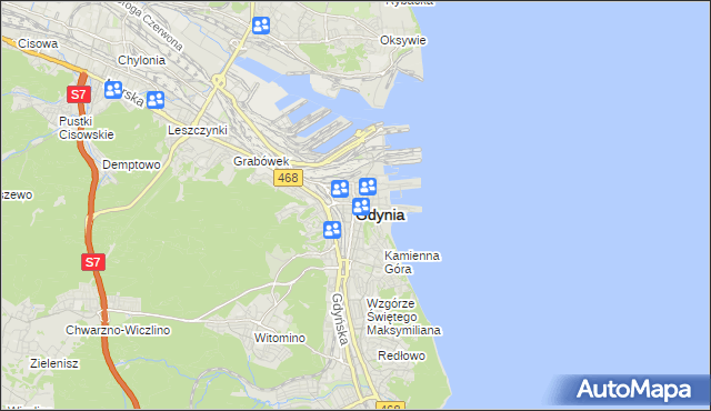 mapa Gdyni, Gdynia na mapie Targeo