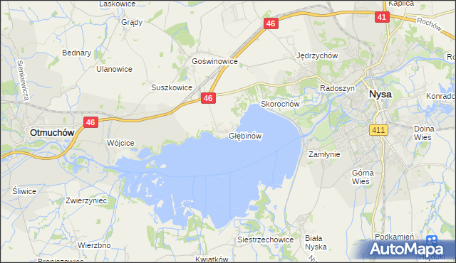 mapa Głębinów, Głębinów na mapie Targeo