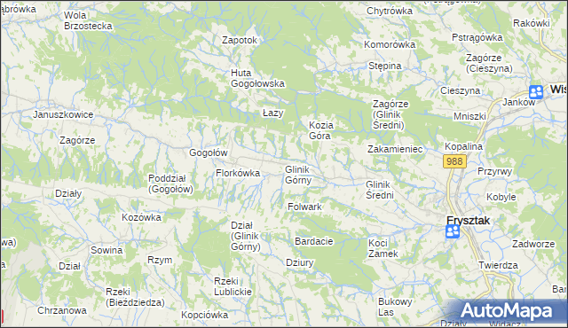 mapa Glinik Górny, Glinik Górny na mapie Targeo