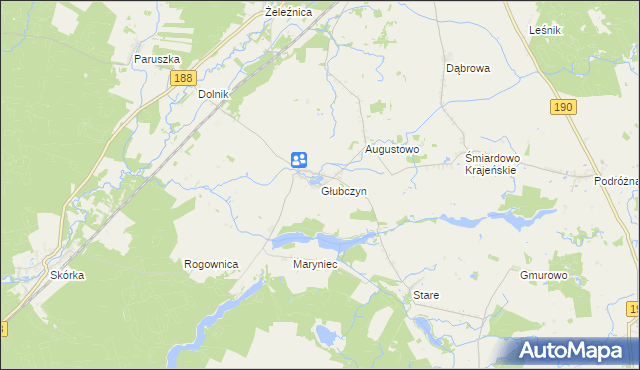 mapa Głubczyn, Głubczyn na mapie Targeo