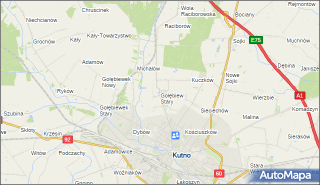 mapa Gołębiew Stary, Gołębiew Stary na mapie Targeo