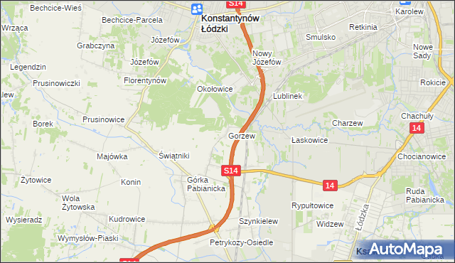 mapa Gorzew, Gorzew na mapie Targeo