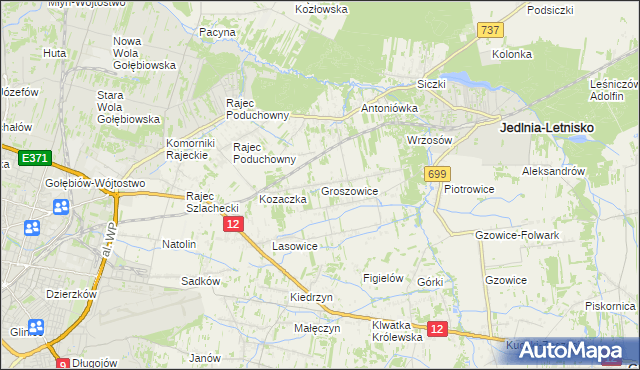 mapa Groszowice, Groszowice na mapie Targeo