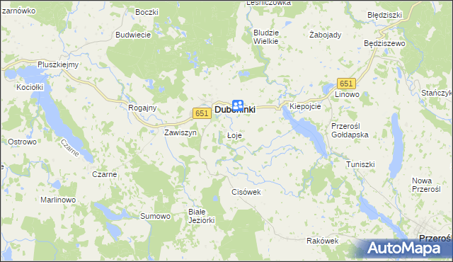 mapa Łoje gmina Dubeninki, Łoje gmina Dubeninki na mapie Targeo
