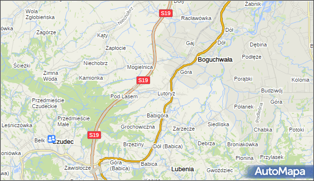 mapa Lutoryż, Lutoryż na mapie Targeo