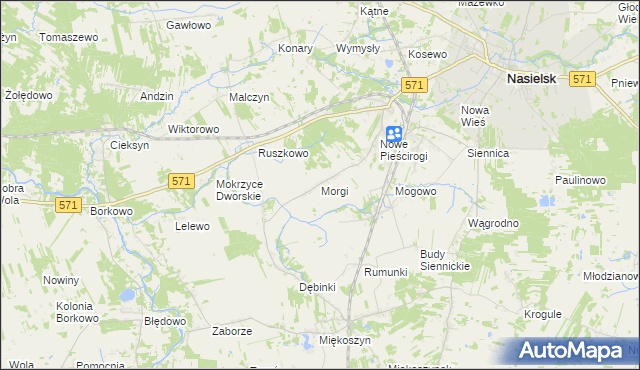 mapa Morgi gmina Nasielsk, Morgi gmina Nasielsk na mapie Targeo