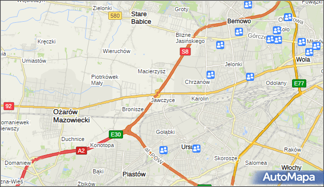 mapa Mory gmina Ożarów Mazowiecki, Mory gmina Ożarów Mazowiecki na mapie Targeo