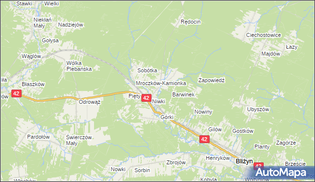 mapa Mroczków, Mroczków na mapie Targeo