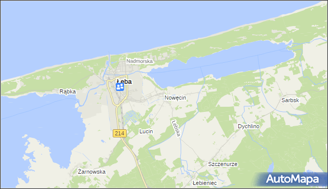 mapa Nowęcin, Nowęcin na mapie Targeo