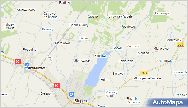 mapa Piotrowice gmina Słupca, Piotrowice gmina Słupca na mapie Targeo