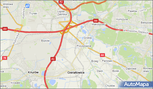 mapa Przyszowice, Przyszowice na mapie Targeo